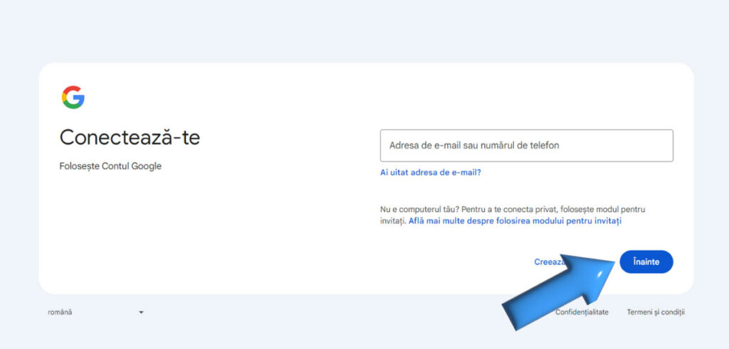Crearea unui cont Google nou: Pasul Crearea unui cont